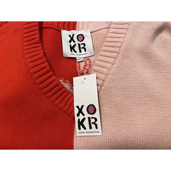 Kerri Rosenthal womens Radiant Heart Oversized Pullover Sweater size XS Red Pink - Picture 4 of 6